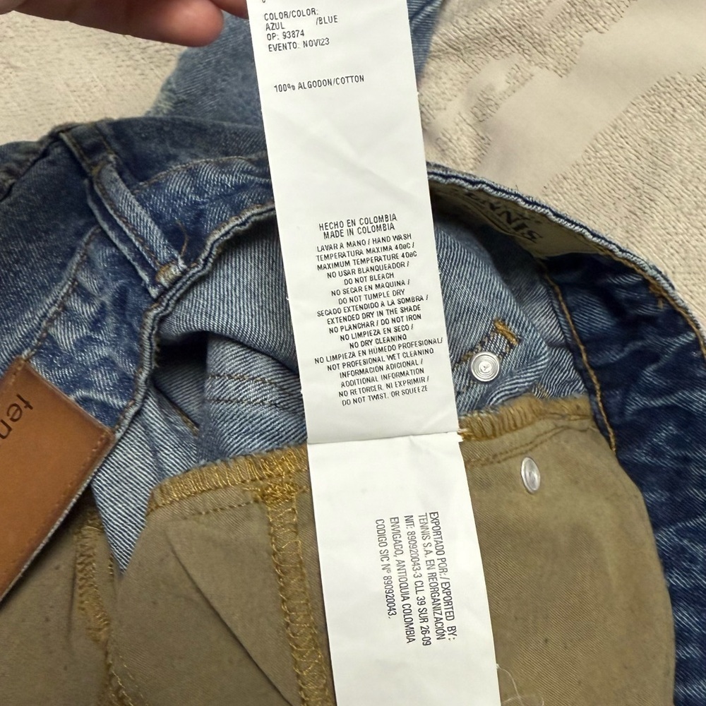 Vintage Tennis Blue Denim Jeans with Brown Leather Patch - Picture 7 of 7